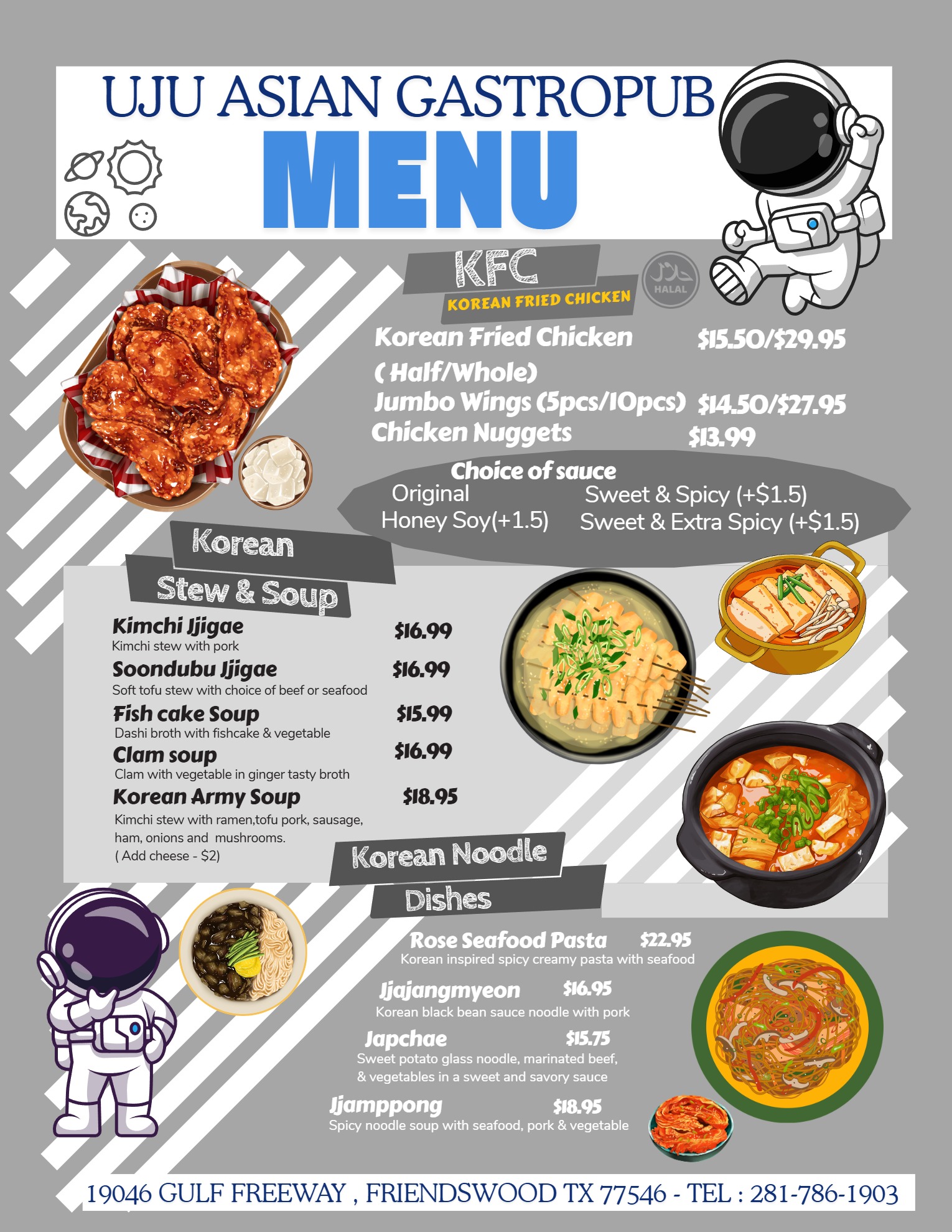 UJU Korean street food menu